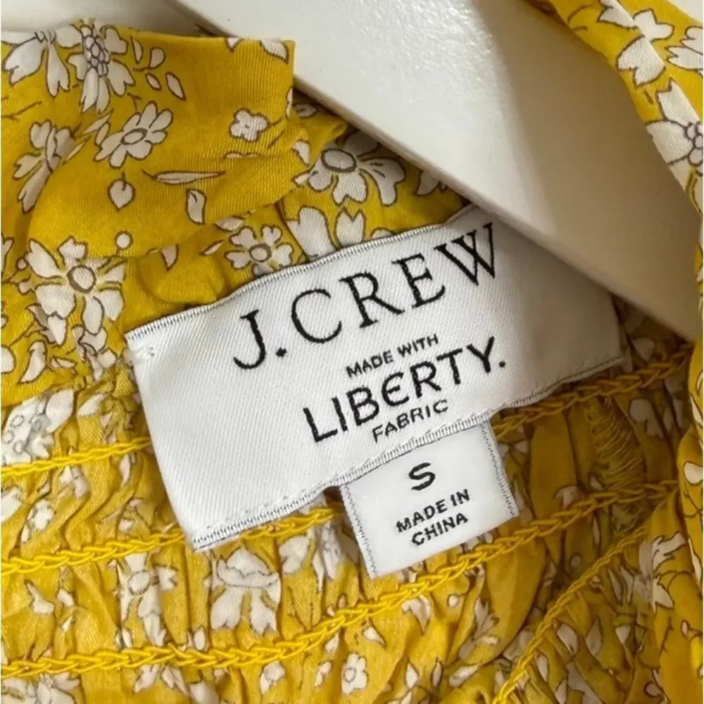 J. Crew x Liberty Ruffleneck Puff-Sleeve Dress